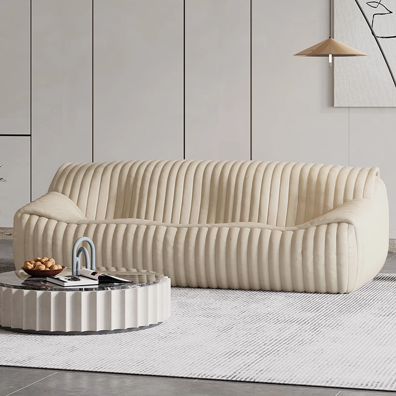 

Nordic Warm White Sofa Bean Bag Design Minimalist Sofa Caterpillar Luxury Leisure Living Room Divani Soggiorno House Furniture