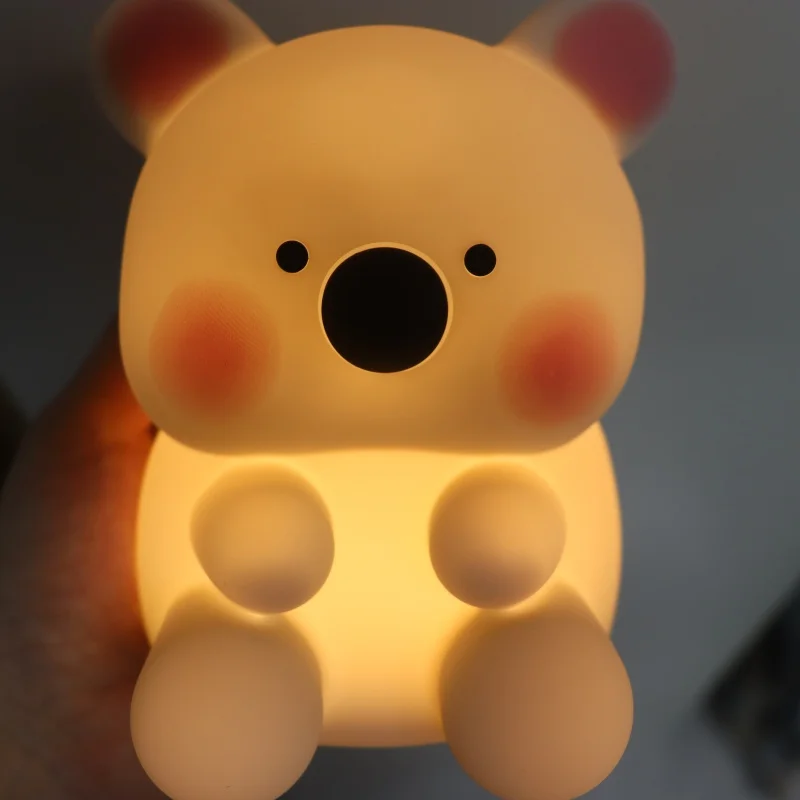 Новинка Kawaii Kaola светодиодная прикроватная Ночная лампа силикагелевый теплый