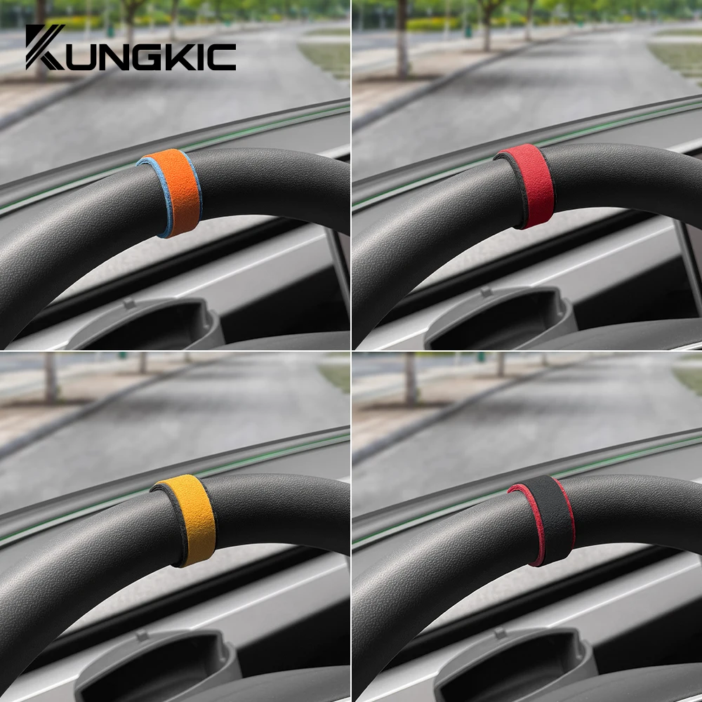 Верхний итальянский замшевый автомобильный маркер рулевого колеса для Tesla