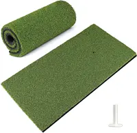 Golf Hitting Mat Premium Turf With 1 Rubber Tee | Synthetic Turf Practice Mat and Training Mat Ideal for Indoor & Outdo 12"X 24"