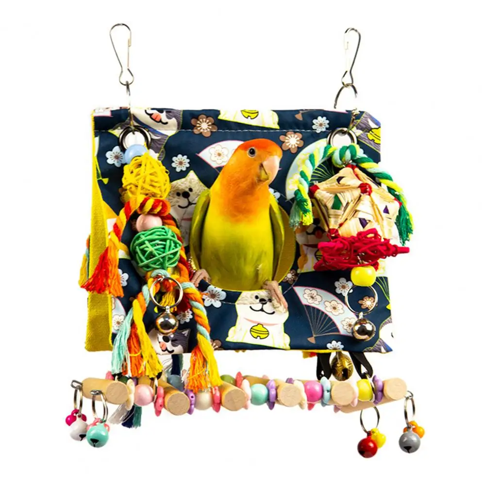 

Play Nest for Birds Durable Colorful Parrot Climbing Toys Easy Installation Bird Hammock Foraging Perch for Small to for Pet