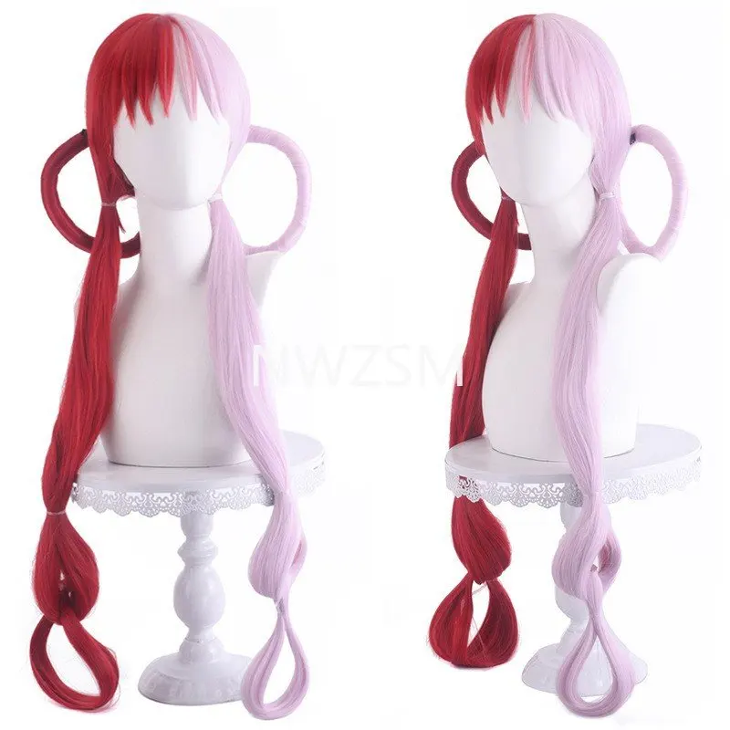 

Anime PIECE FILM RED UTA Cosplay Wigs Long Half Red And Purple Synthetic Hair Halloween Party Costume Cosplay Wig