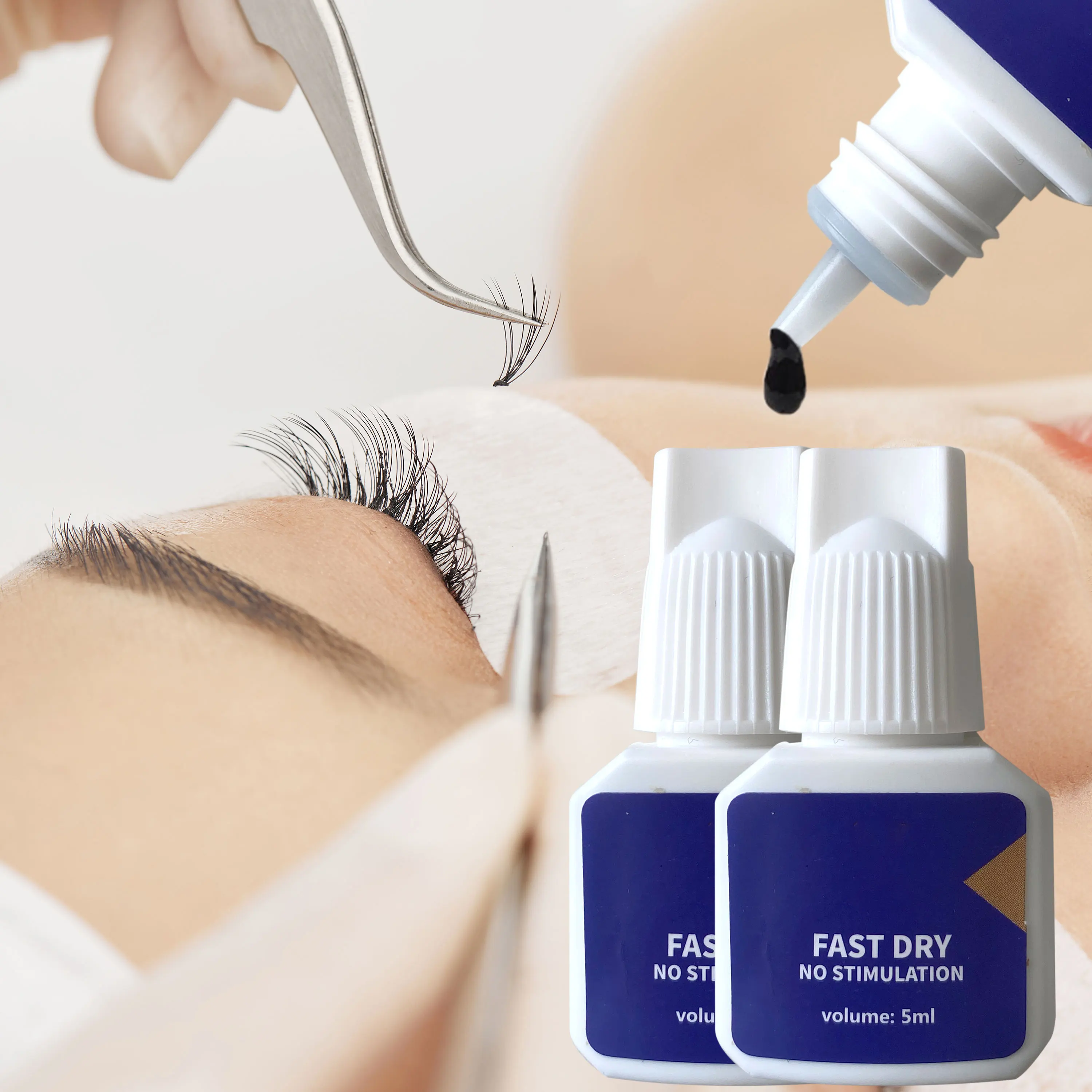 

Adhesive Glue Waterproof Grafting Eyelash Extension Glue Dark Black Retention Lasting Fast Drying Semi Permanent Lash Tools