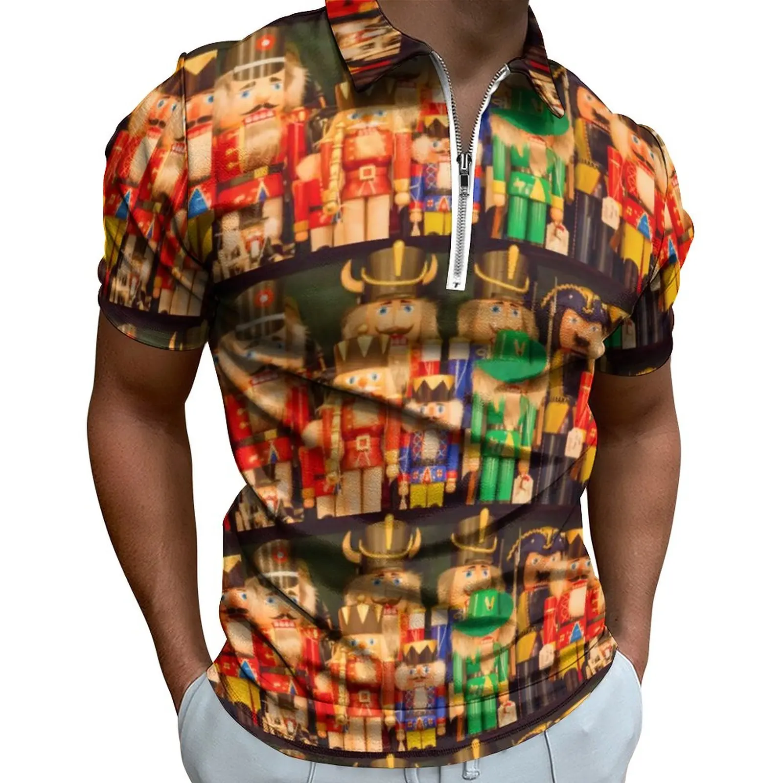 

Повседневные футболки в стиле милитари, рубашки-поло с рождественским принтом, стильная рубашка с отложным воротником, Мужская Дизайнерская одежда большого размера