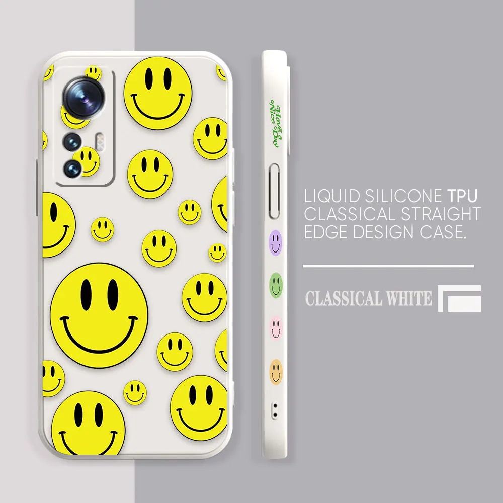 Phone Case For Xiaomi 13 12 12T 12S 11 11T 10 10S 9 8 Pro Ultra Lite Colour Case Cover Funda Cqoue Shell Capa Funny Smiling Face