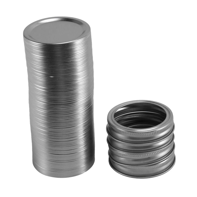 

JHD-100 PCS Mason Jar Lids And Extra 4 Rings,For Ball Kerr Jars Split-Type Canning Jar Lids Airtight & Leak Proof