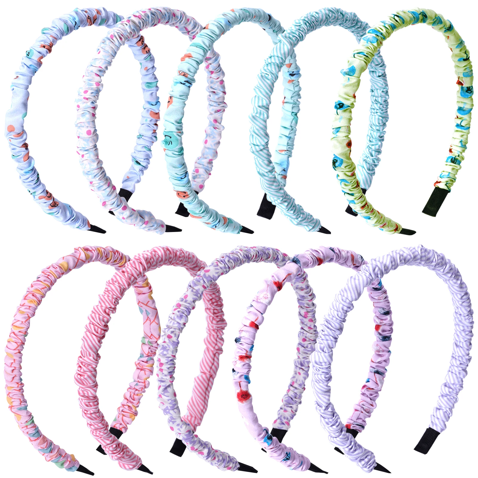 

Colorful printing cotton casual Headband Girls Sweet Hairband Women Head Bands Sequin Printed Heart Kids Hair Accessories