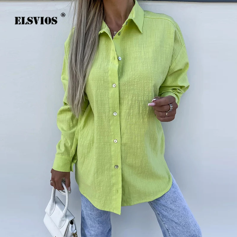 

Spring New Women Fashion Buttons Cardigans Loose Casual Solid Color Long Sleeves Breathable Shirts Commute Elegant Party Blouses