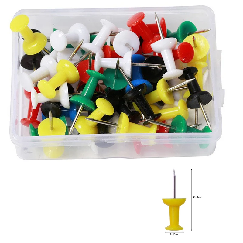 

Пластиковые канцелярские кнопки 50 шт