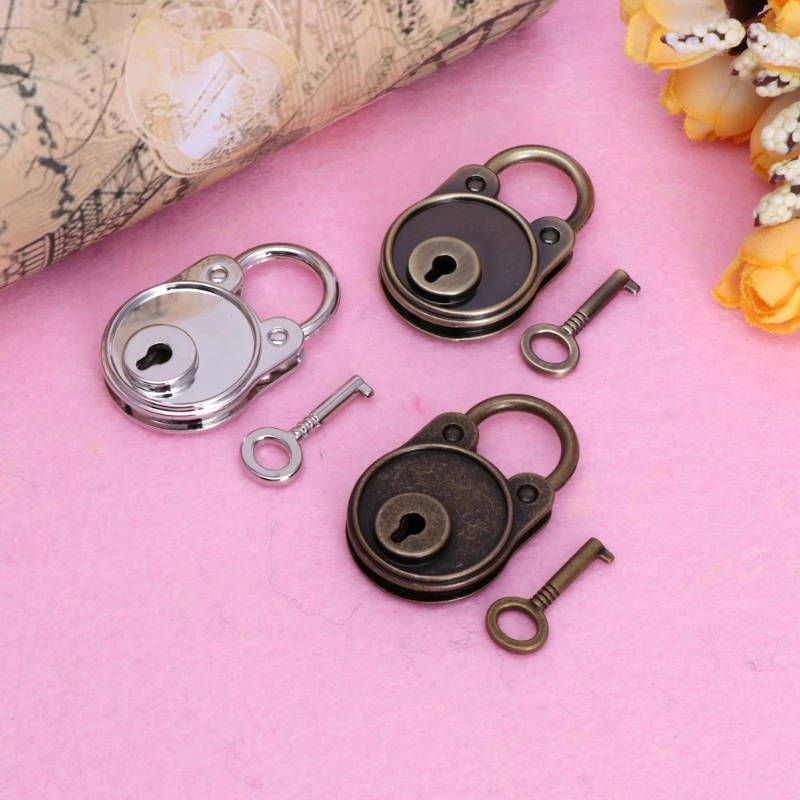 

Vintage Mini Bear for Head Lock With for KEY Mini Padlock Metal for Wish Lock for Bag Suitcase Luggage Diary Book Jewelr