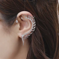 personality diamond wing ear hanging s925 silver needle stud earrings all in one earrings female fashion cool wind ear jewelry