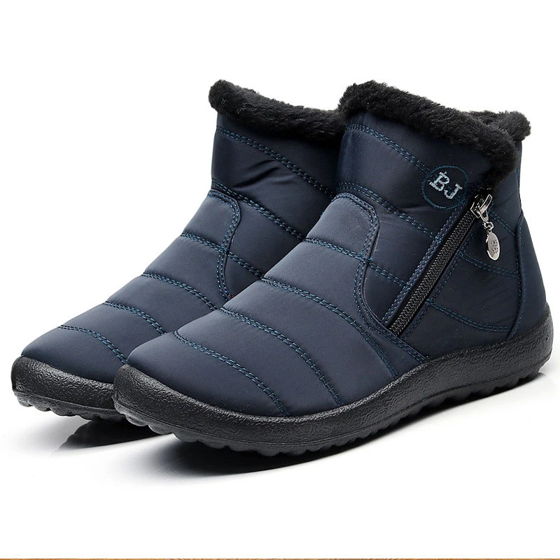 

2022NEW winter 2022 casual warm snow boots women shoes plus size high-top waterproof black platform ankle boots