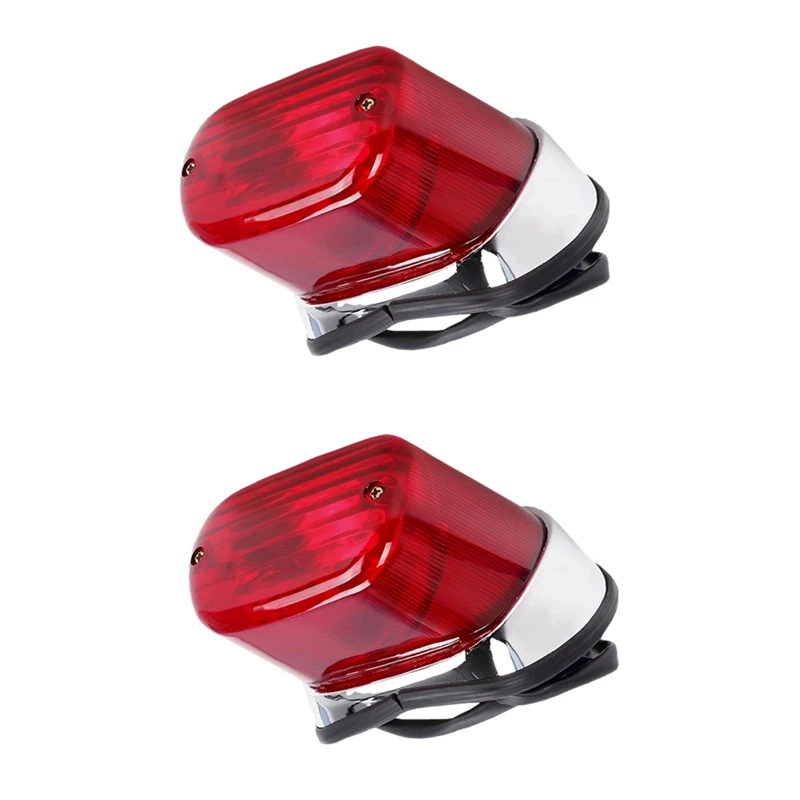 

2X Motorcycle Tail Brake Light ABS Red Motorbike Rear Indicator Stop Lamp For Yamaha Virago XV250 XV400