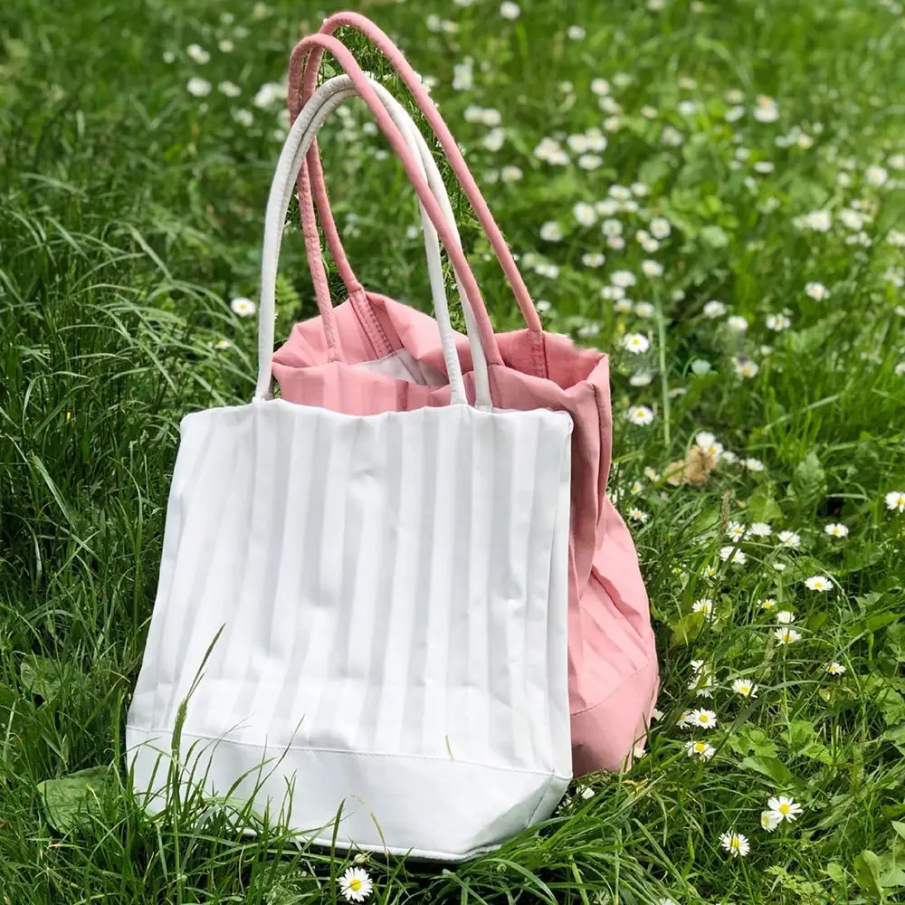 Милая плиссированная сумка-мешок в Корейском стиле однотонная шелковая