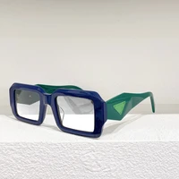 blue black white colorblock square small frame high quality womens myopia prescription glasses 81ws fashion mens sunglasses