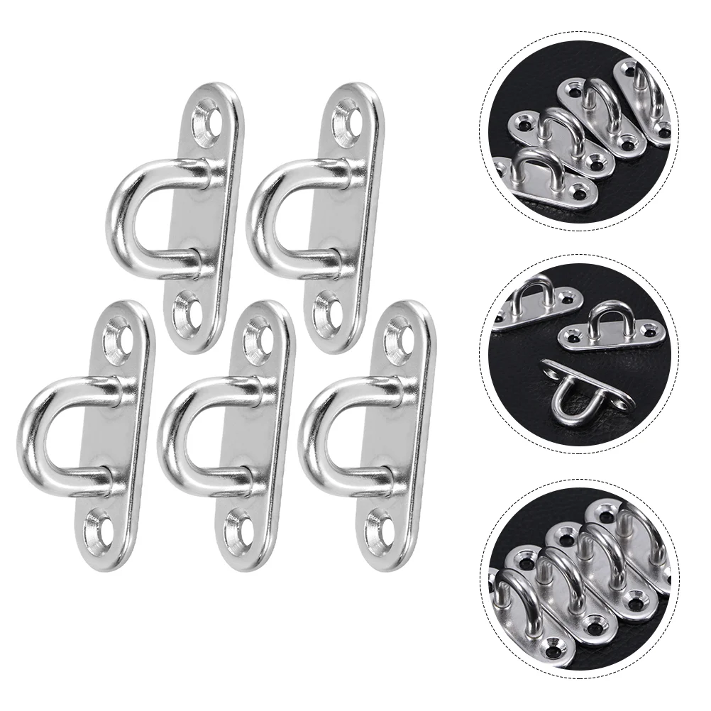 

Hook Hooks Eye Plate Heavy Duty Oblong Stainless Steel Ring U Boat Hanger Mount Wall Pad Ceiling Shaped Hammock Garage Screw