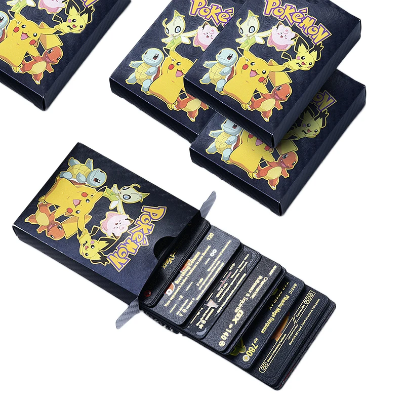 

New 54PCS Pokemon Cards Metal Gold Vmax GX Energy Card Charizard Pikachu Rare Collection Battle Trainer Card Child Toys Gift