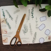 38pcs pen drawing eucalyptus leaves style pvc sticker and writing mini card scrapbooking diy gift packing label decoration tag