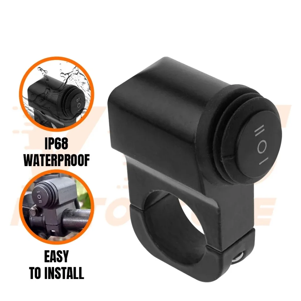 

Универсальный 3-позиционный переключатель на руле мотоцикла, водонепроницаемая кнопка включения/выключения для фар, противотуманные фары, звуковой сигнал