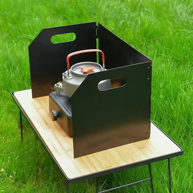 

Складная газовая плита, 3 тарелки, ветрозащитный экран для плиты, ветрозащитные дефлекторы для кемпинга, газовой плиты, ветрозащитное оборудование