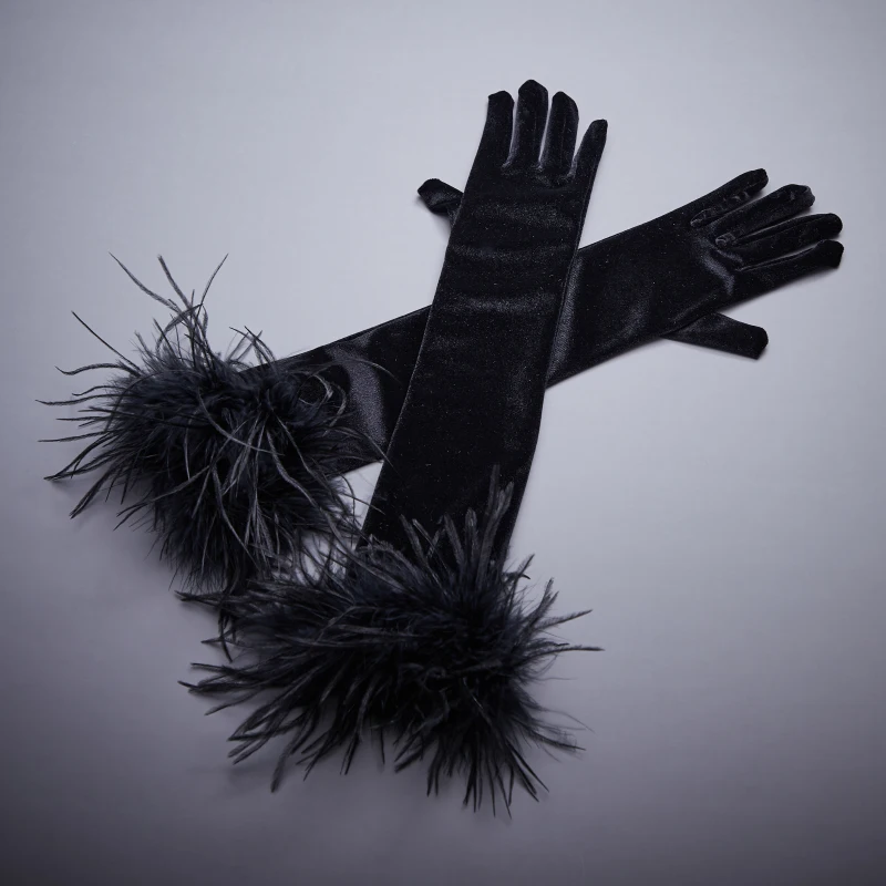 

Высококачественные золотые бархатные длинные перчатки знаменитостей для вечерние Ринок и банкетов, модный реквизит для сцены