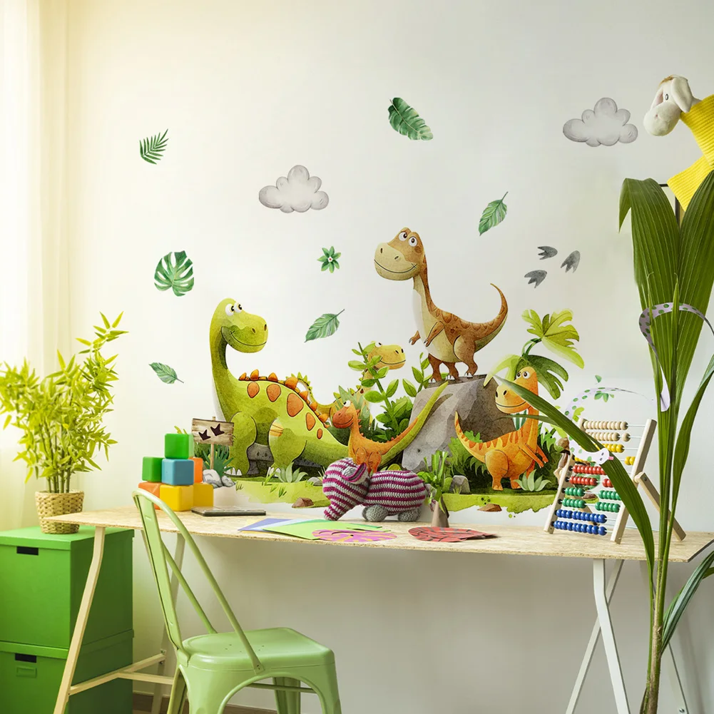 

Настенные наклейки HonC мультфильм динозавры джунгли