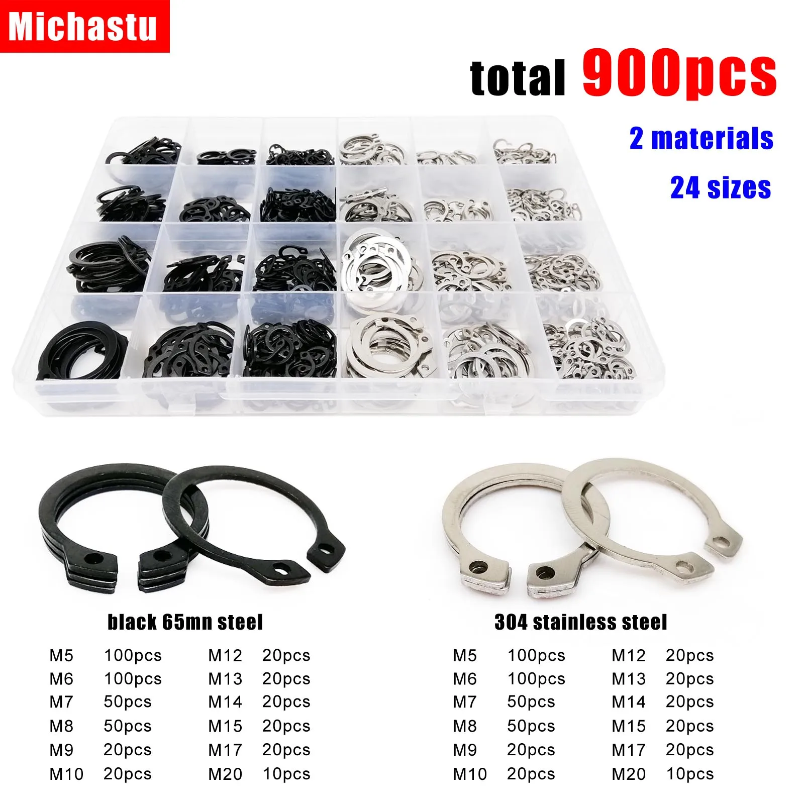 Подшипники из нержавеющей стали 304 бренд Michastu набор 900 предметов с кольцом для