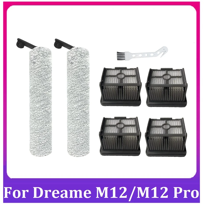 

Replacement Parts Kit For Dreame M12/M12 Pro Washable Hepa Filter Main Brush Washing Floor Machine Vacuum Cleanner
