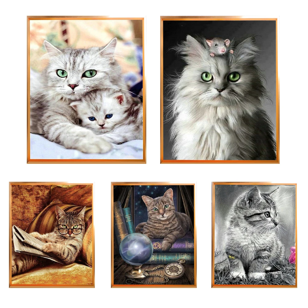 Набор для вышивки крестиком Meian Cat из серии сделай сам с животными ручная вышивка