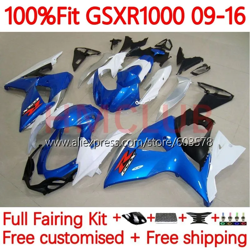 

Injection For SUZUKI K9 GSXR 1000 GSXR1000 2009 2010 2011 2012 2013 2014 2015 2016 GSXR-1000 09 16 blue stock Fairing 102No.131