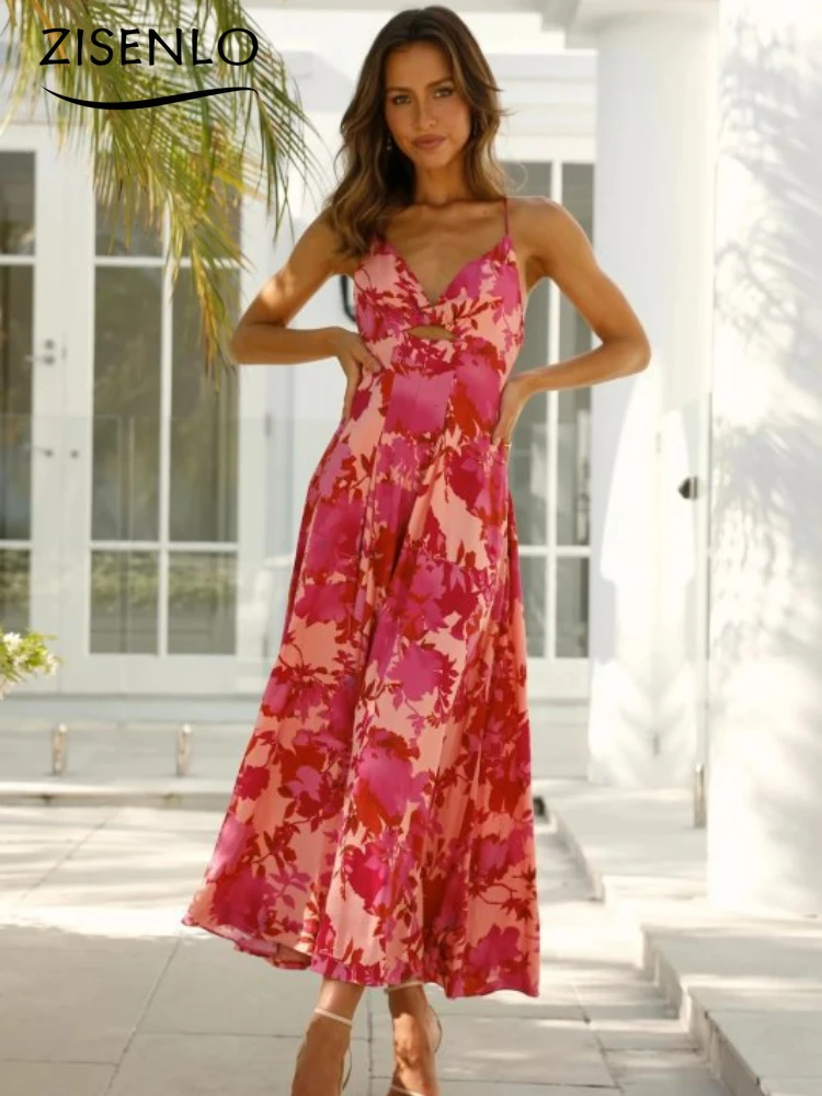 

Женское платье на бретельках, летнее платье с принтом клубники в европейском и американском стиле, 2022