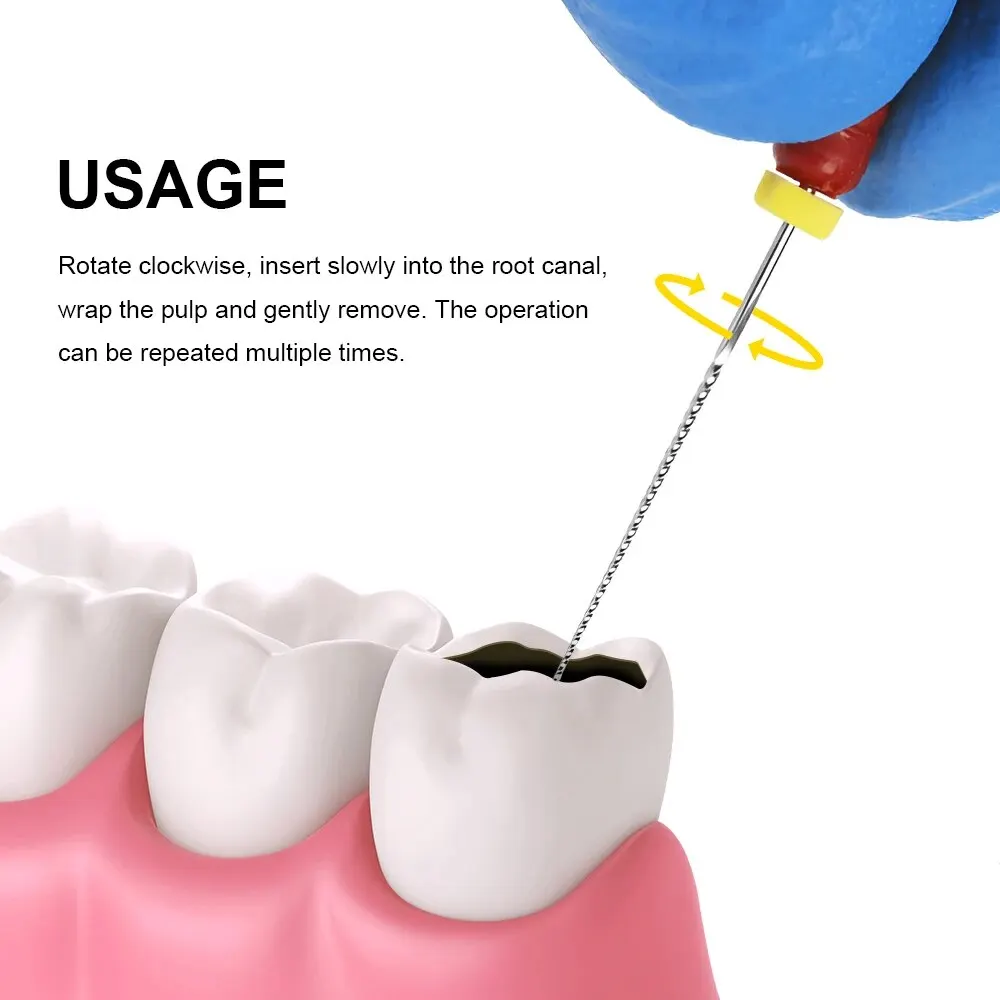 NICEDEN 6 шт./кор. стоматологические ручные H-файлы 21/25/31 мм эндодонтические файлы для