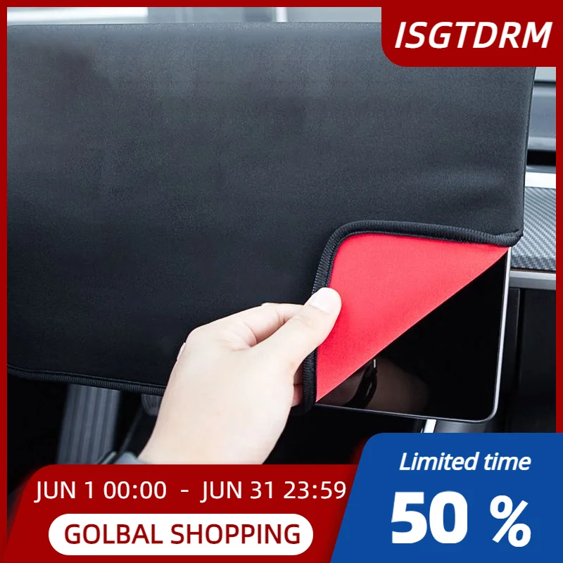 

Tempered Glass For Tesla Model 3 Y 2022 Accessories Navigation Cover Sleeve On Sunshade Screen Protector Film Waterproof Fabric