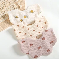 6 layer cotton gauze baby bib solid color infant bib newborn burp cloths bandana scarf for kids boy girls feeding saliva towel