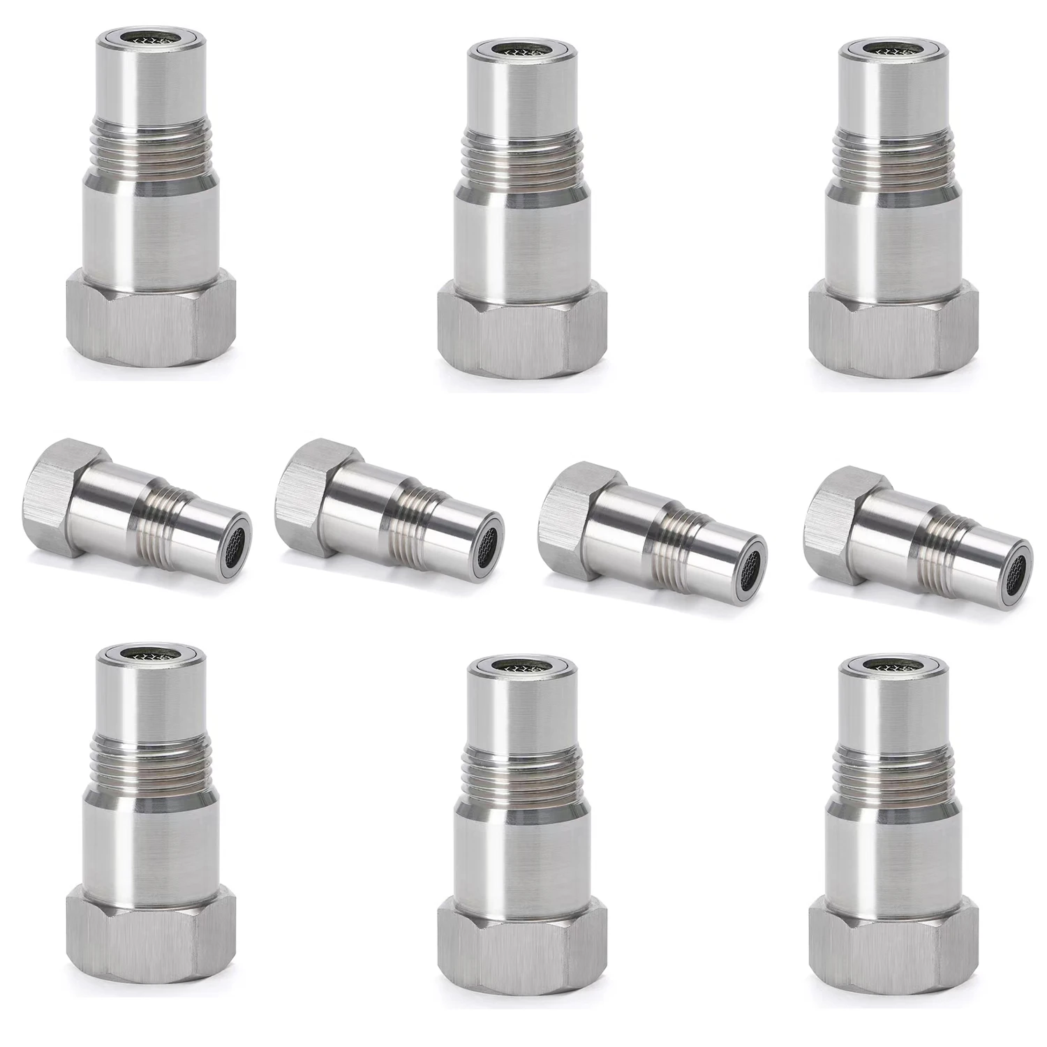 

10 Pcs M18x1.5 Thread Adapter Car Oxygen O2 Sensor Adapter Cel Fix Check Engine Light Eliminator 304 Stainless Steel