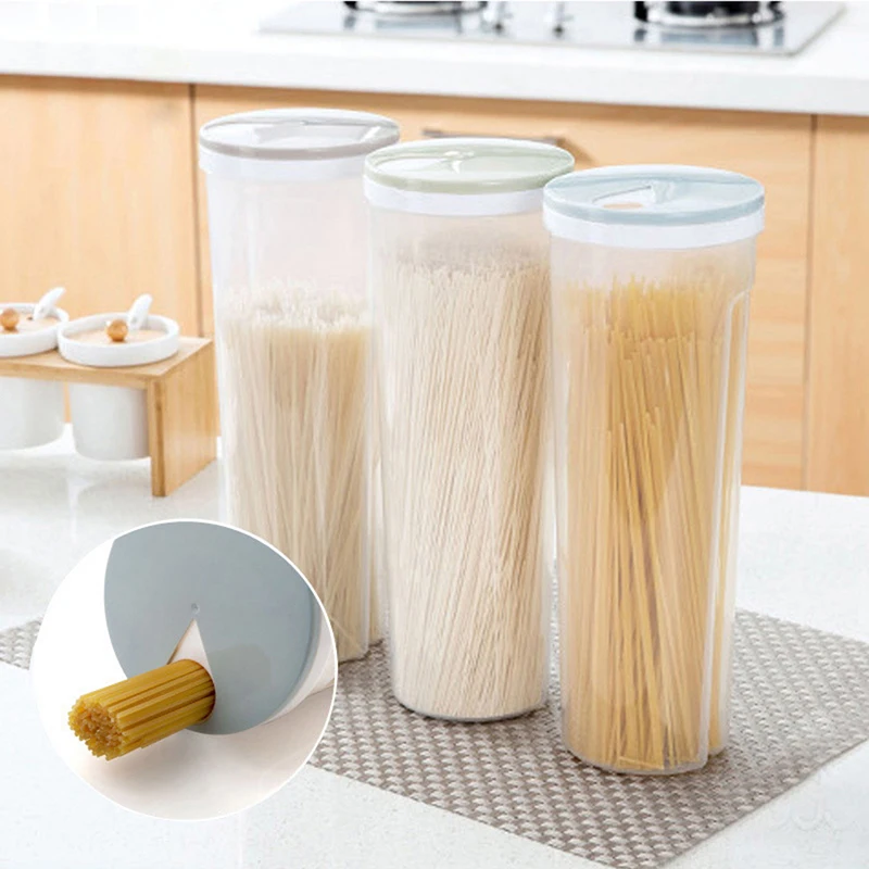 

Multifunction Pasta Noodle Grain Cereal Bean Rice Food Storage Container Kitchen Sealed Box Food Canister for Kitchen Seasoning