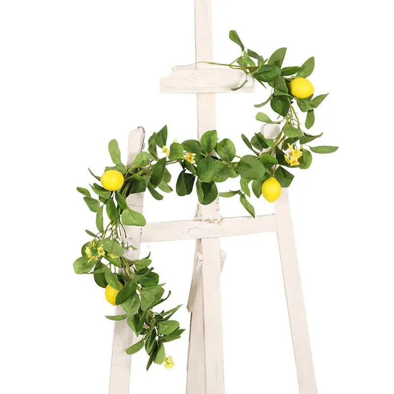 

Artificial Lemon Hanging Lemon Rattan Fake Lemon Garland With Green Leaves Fruits Decoration Life Like Plant Ornament For Home