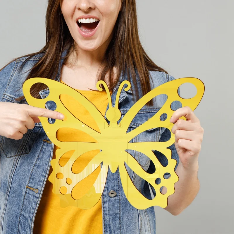 

Jm2029 Cross-Border Thickened Acrylic Mirror Large Hollow Butterfly Home Bedroom Decoration Wall Decoration Sticker