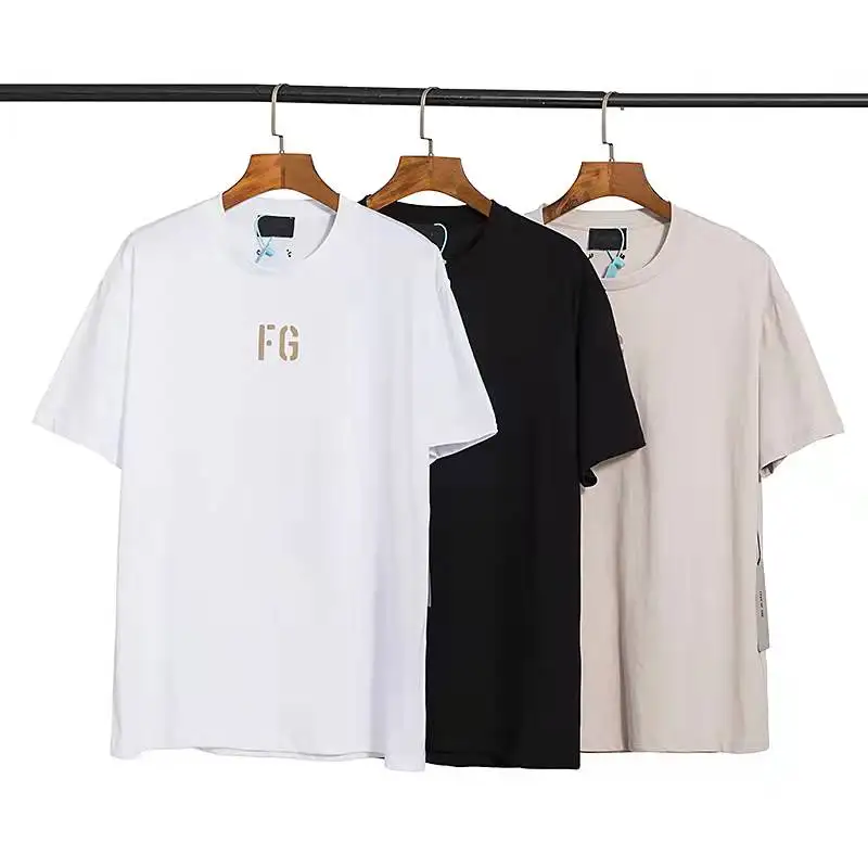 

High street tide brand seventh season main line FG letter flocking cotton fashion casual printing short-sleeved T-shirt 929#