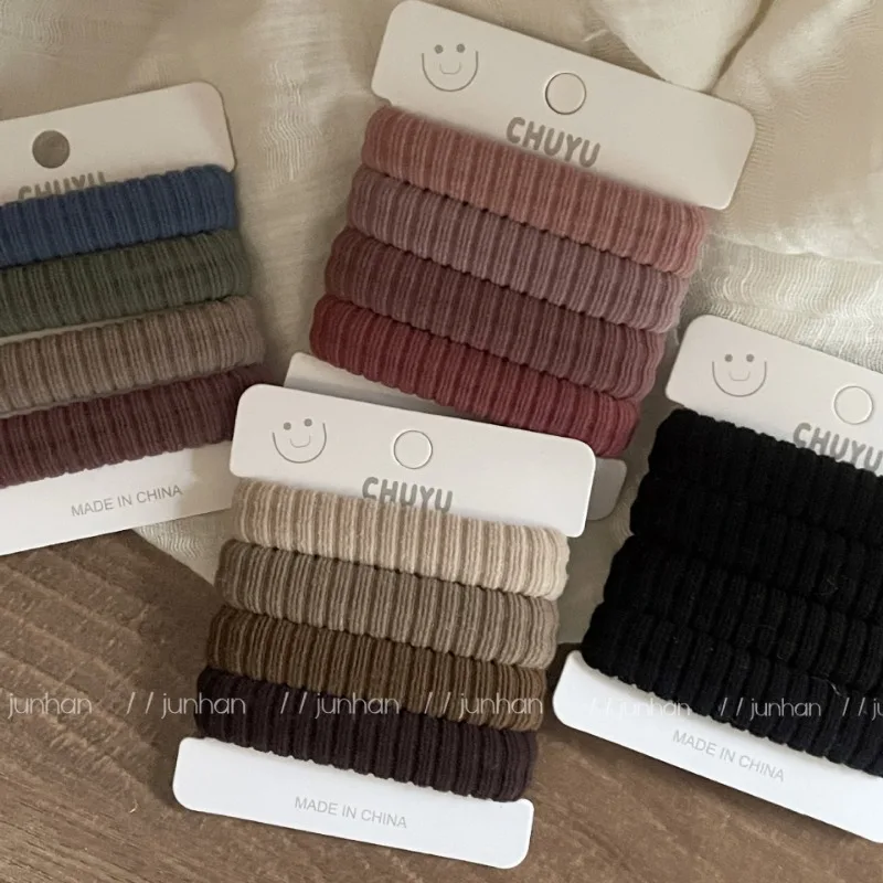 

Quality 4 Piece Does Not Hurt Hair Towel Ring Hair Band High Elastic Color Card Daily Hair Rope Ponytail Rubber Band Headwear