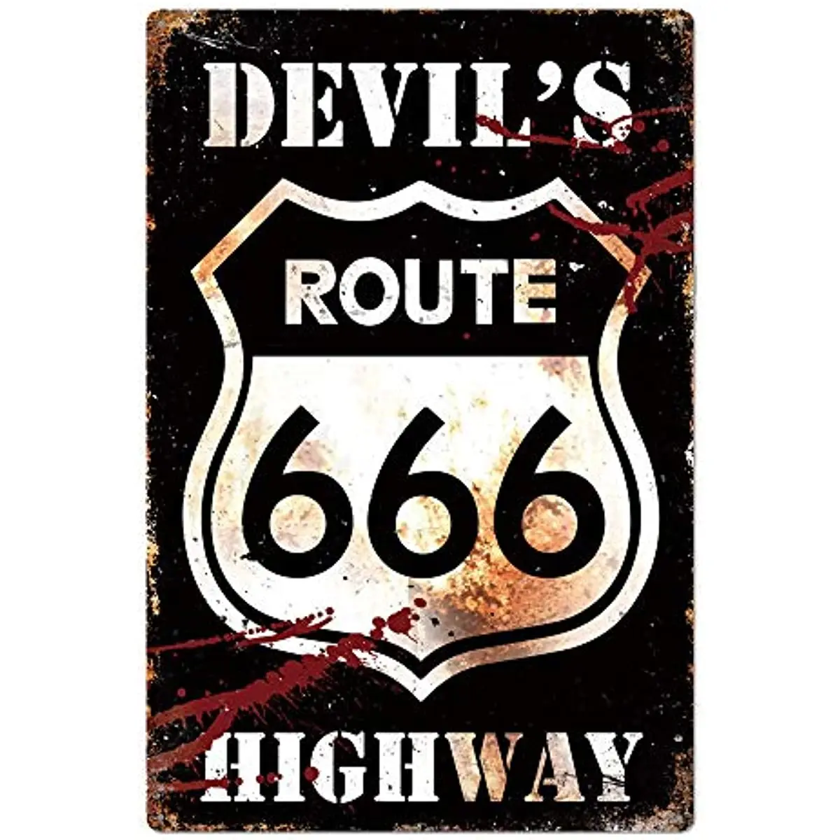 

Оловянные металлические знаки Route 666 в ретро-стиле, настенное искусство | Devil 's High Way | Толстая жестяная печать, плакат для гаража