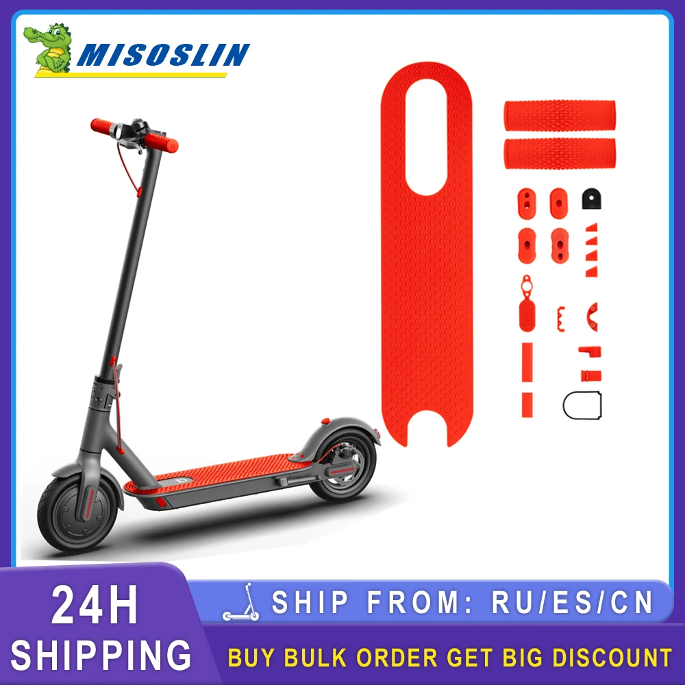 

For XIAOMI Mijia M365 Electric Scooter Pedal Silicone Foot Mat With Handlebar Grip Covers Charge Port Waterproof Cover