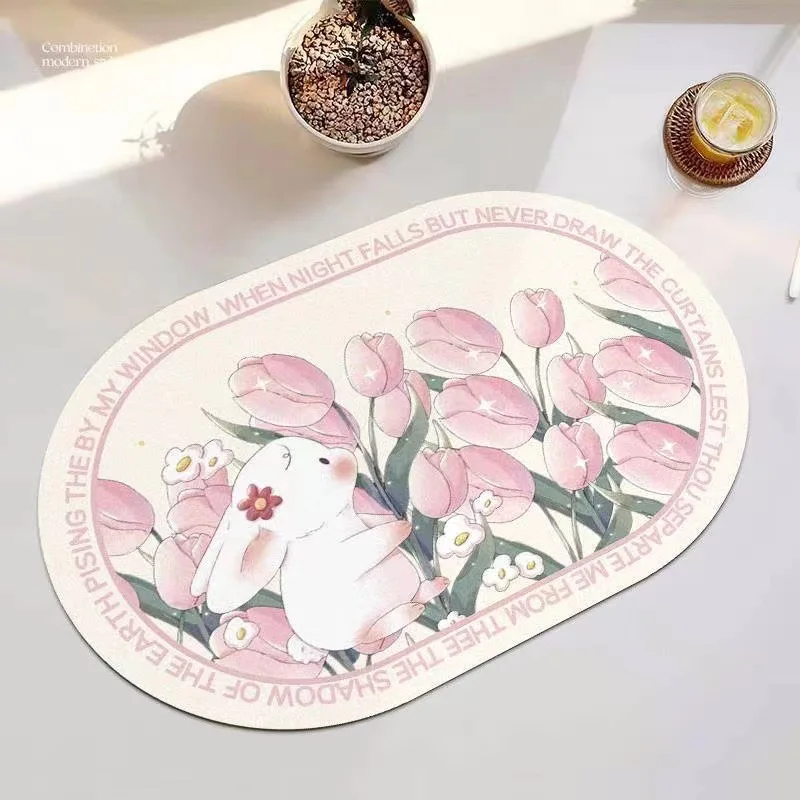 

2023 коврик с маргаритками, нескользящий коврик для ванной комнаты, абсорбирующий коврик для ног для спальни, серый