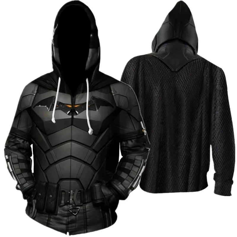 

Superhero Movie Bruce Wayne Cosplay Costume Sweatshirt Hoodie Unisex Zipper Jacket Coat