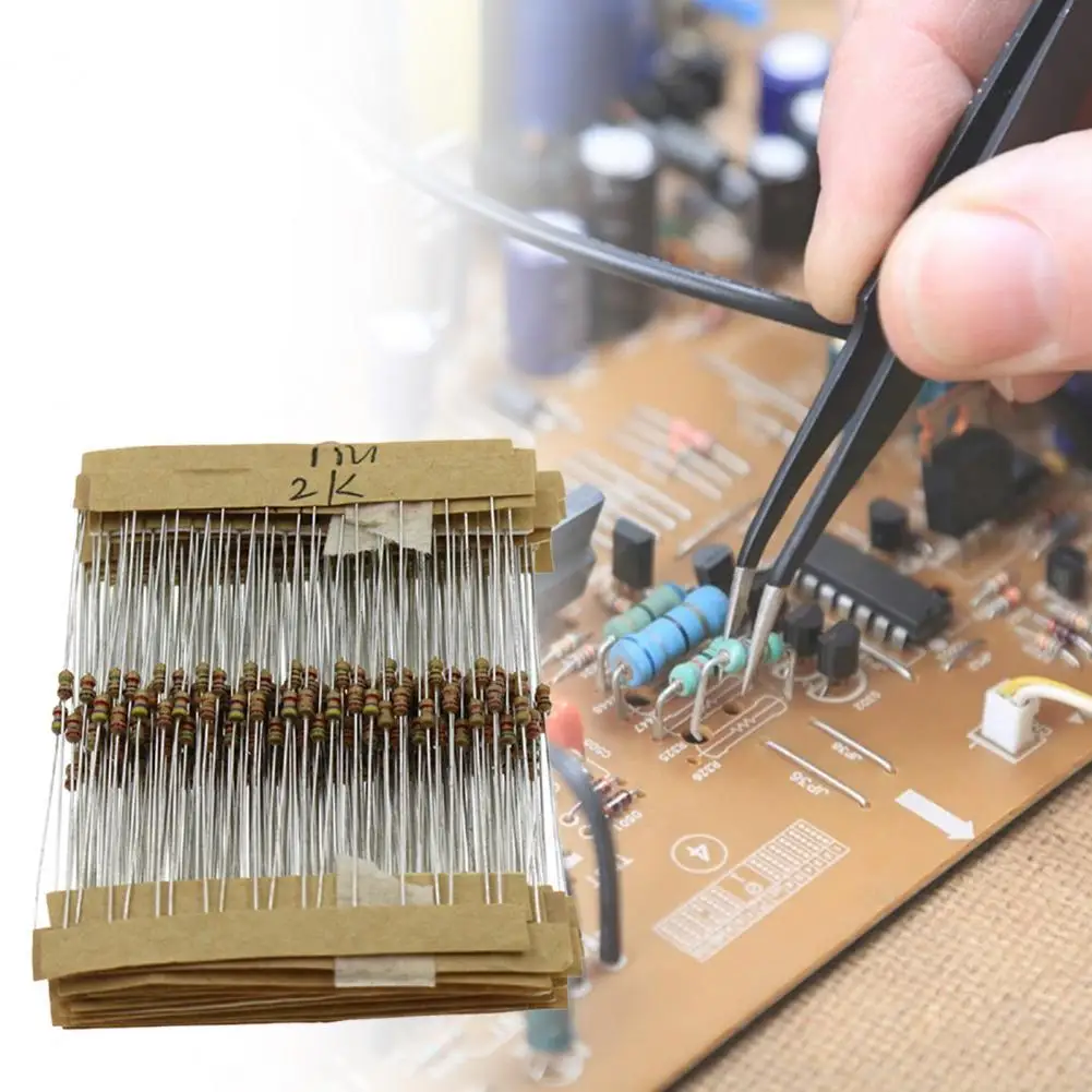 

600 шт. практичный полный ассортимент электронных резисторов, простые в использовании резисторы, поставки высокоточных резисторов для дома