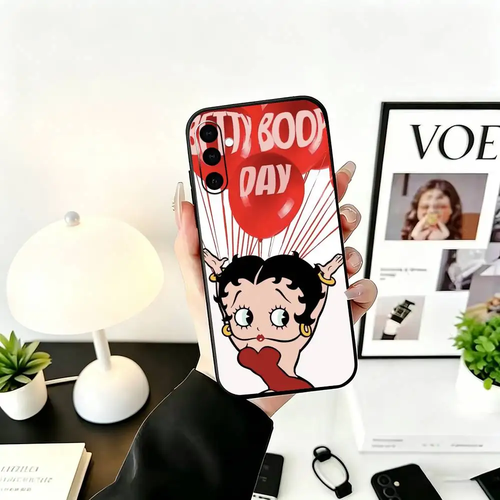 Фото Чехол для телефона B-Betty Cute B-Boops для Samsung Galaxy A73, A72, A71, A70, A53, A52, A51, мягкий силиконовый черный чехол №2