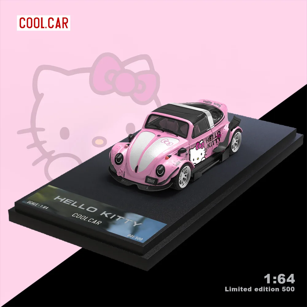 Sanrio Beetle Hello Kitty седан окрашенный с винтажным автомобилем модель автомобиля из