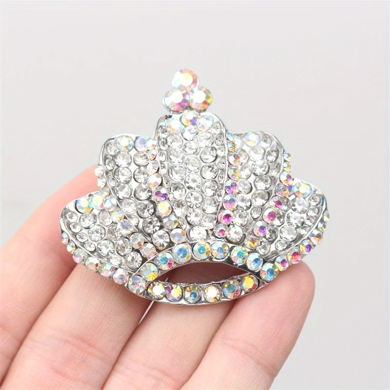 Новый стиль элегантная брошь в виде короны со стразами модная женская