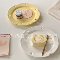 korea matte cheese plate breakfast plate cute dessert plate ceramic yellow texture pratos de jantar %eb%b2%95%eb%9e%91%ec%a0%91%ec%8b%9c platos de decoraci%c3%b3n
