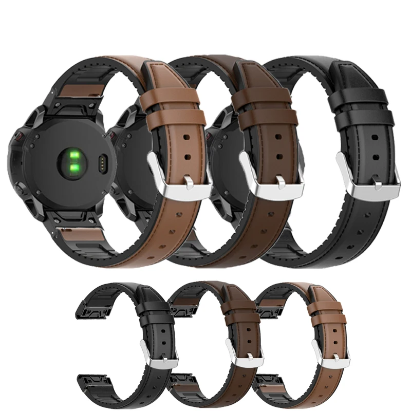 

Ремешок из натуральной кожи для наручных часов Garmin Fenix 6 6X Pro 5X 5 Plus 3HR 935 945 S60